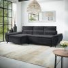 Ecksofa Laymoune aus Samt mit Bettfunktion